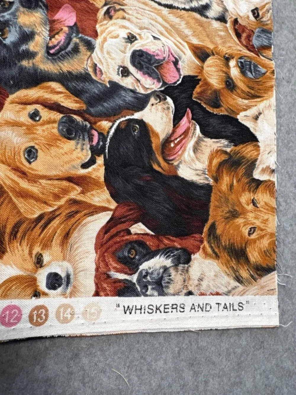 Dog-Themed Cotton Fabric 